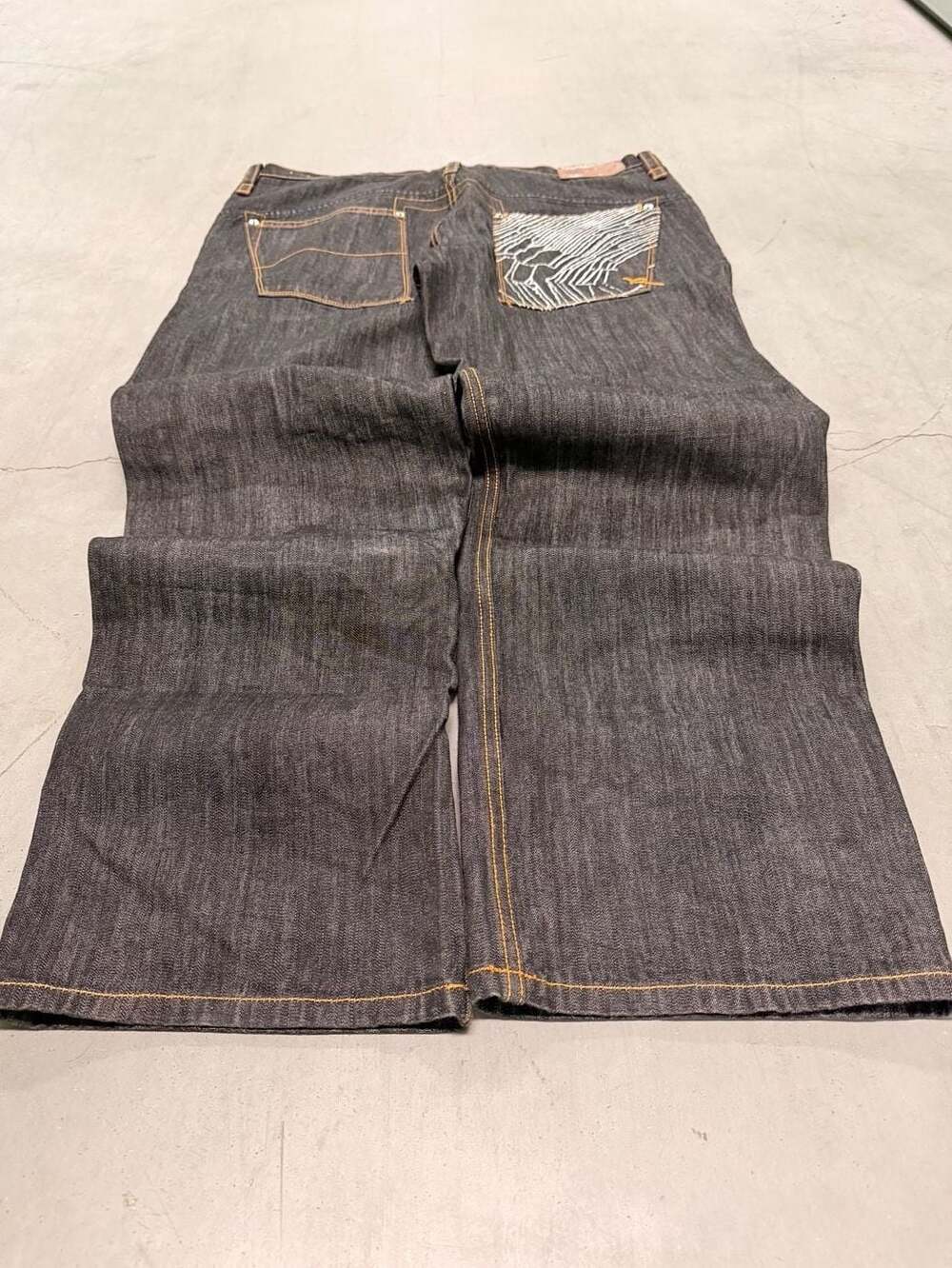 Vintage Rocawear Baggy Wide Leg Denim Jeans Size 40 Embroidered Pocket